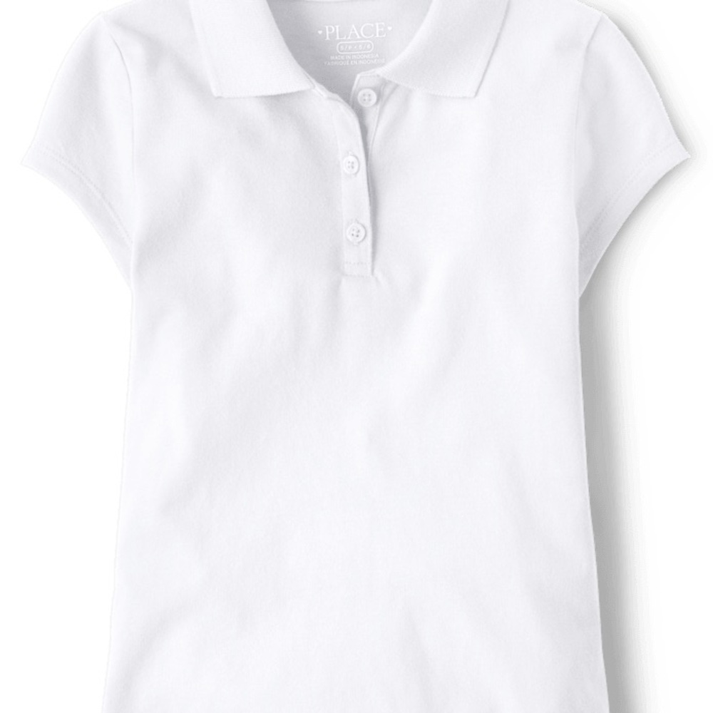 Sz XL(14) The Children’s Place girls Girls Uniform Soft Jersey Polo - White